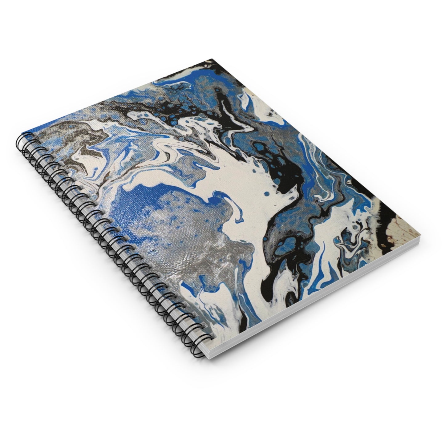 Blue Fluid Art Spiral Notebook - Ruled Line