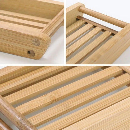 HOT Wooden Natural Bamboo Soap Dishes Tray Holder Storage Soap Rack Plate Box Container Portable Bathroom Soap Dish Storage Box