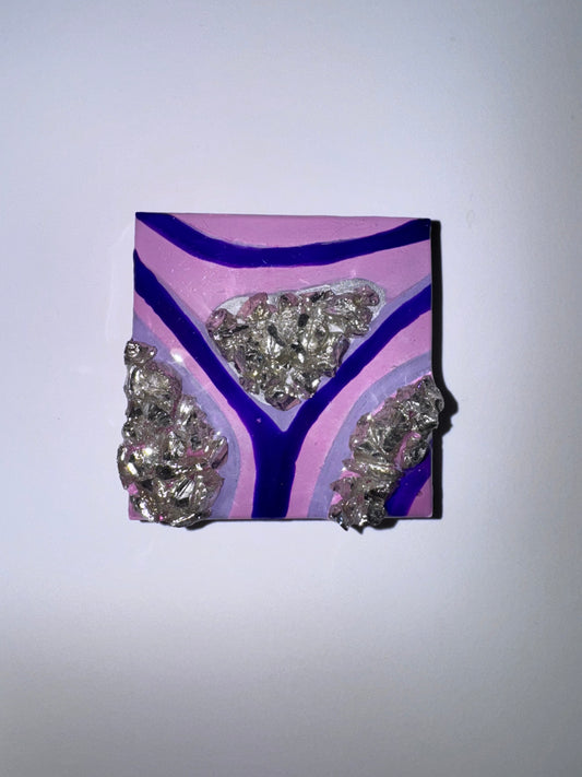 Square Geode Magnet - Purple/Pink