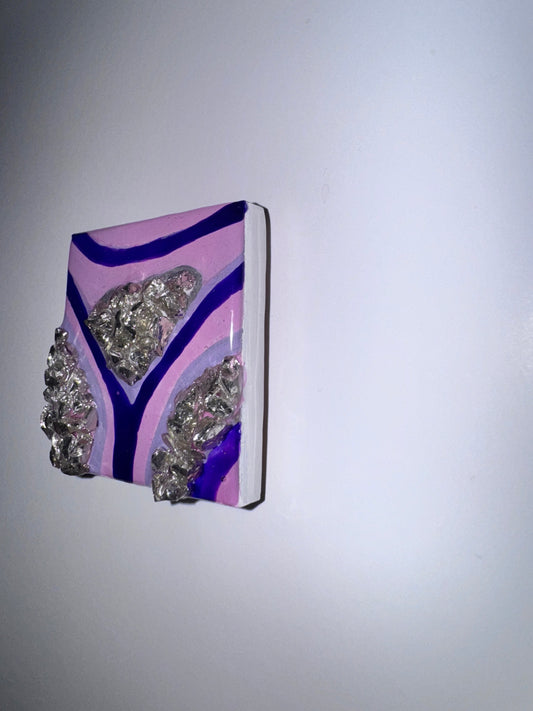 Square Geode Magnet - Purple/Pink