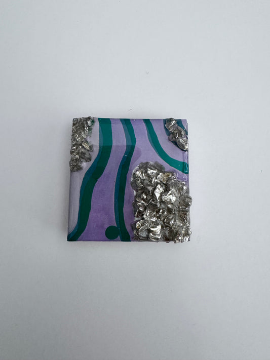 Square Geode Magnet - Purple/Green