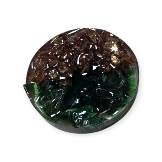 Circle Magnet - Green/Gold Stone